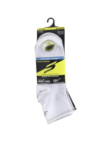 Skechers 3Pk Wmn Pf Qtr Reflective Sock S600458HWGY