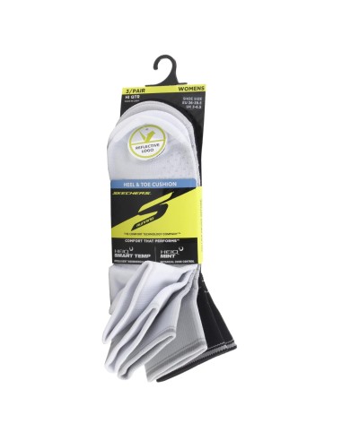 Skechers 3Pk Wmn Pf Qtr Reflective Sock S600458HWGY