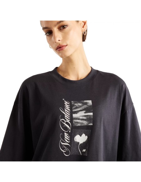New Balance Pressed Flowers Script Oversized TShirt WT62X7Z9DNT