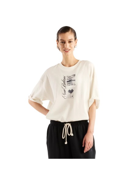New Balance Pressed Flowers Script Oversized TShirt WT62X7Z9SST