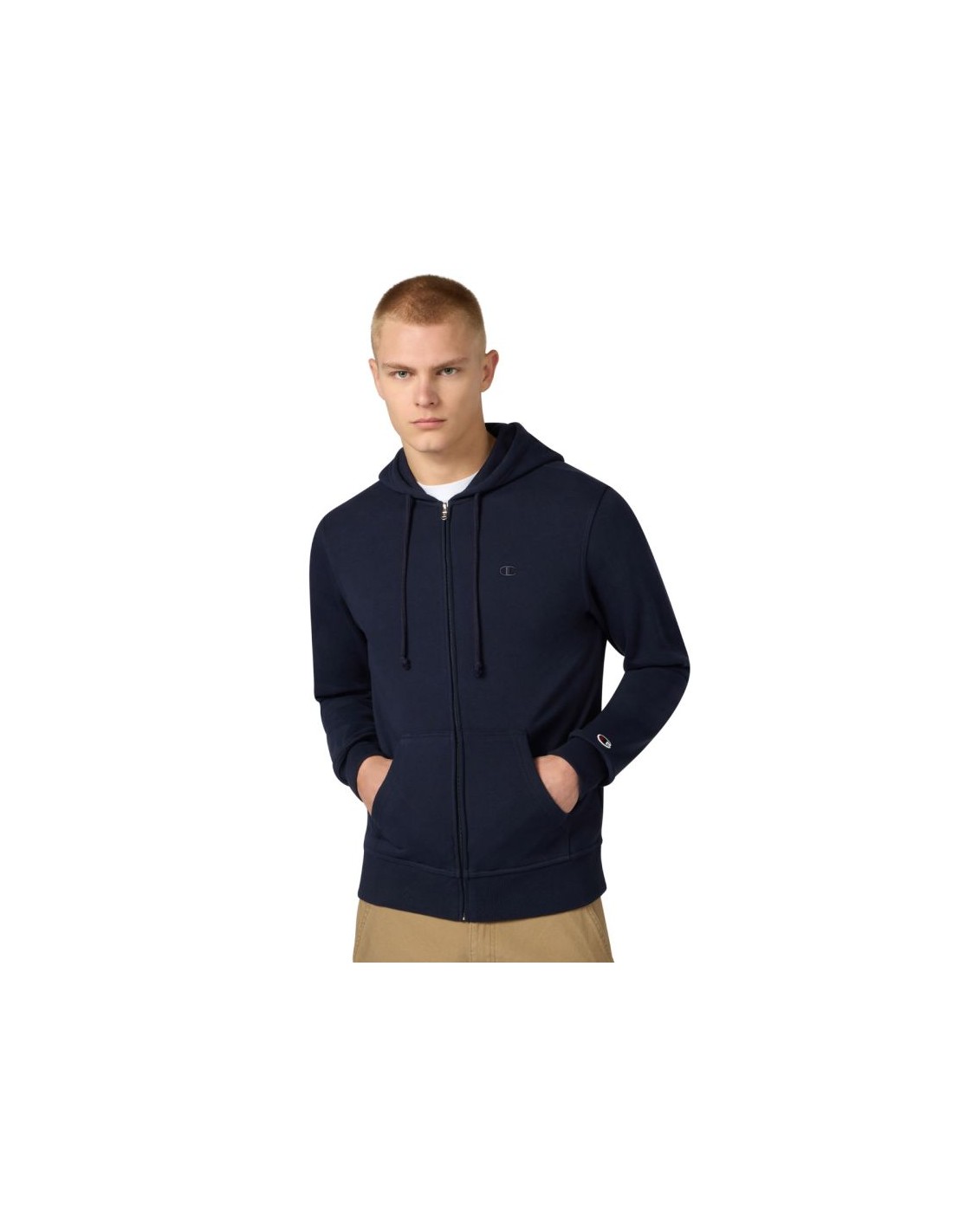 Champion Men's Full Zip Hoodie Sweatshirt Navy Blue 220