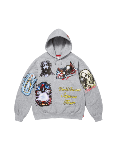 Supreme Stickers Hooded Sweatshirt Heather Grey FW26SW67HEATHERGREY MBS