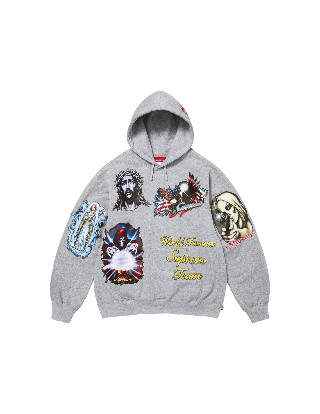 Supreme Stickers Hooded Sweatshirt Heather Grey FW26SW6
