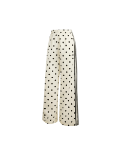 Adidas Satin Polka Dots Wide Leg Pants Off White KV1168 MBS