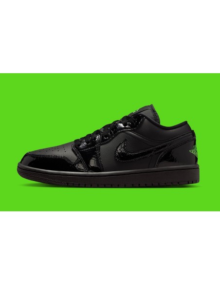 Jordan 1 Low SE Black Croc Scream Green Women's IQ9701010 MBS