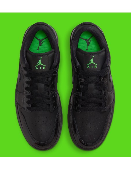 Jordan 1 Low SE Black Croc Scream Green Women's IQ9701010 MBS