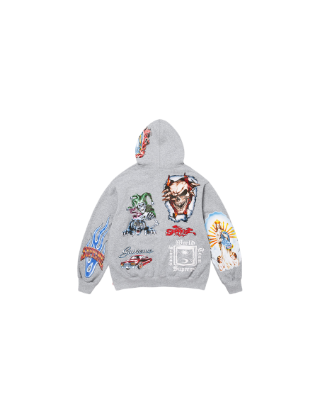 Supreme Stickers Hooded Sweatshirt Heather Grey FW26SW67HEATHERGREY MBS