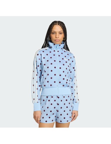 Adidas Satin Polka Dots TT Track Top Clear Sky KV1167 MBS