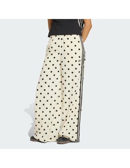Adidas Satin Polka Dots Wide Leg Pants Off White KV1168 MBS