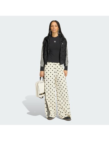 Adidas Satin Polka Dots Wide Leg Pants Off White KV1168 MBS