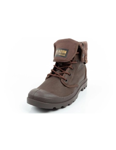 Palladium Men's Baggy Coated High Top Sneakers Fashionable Dark Brown