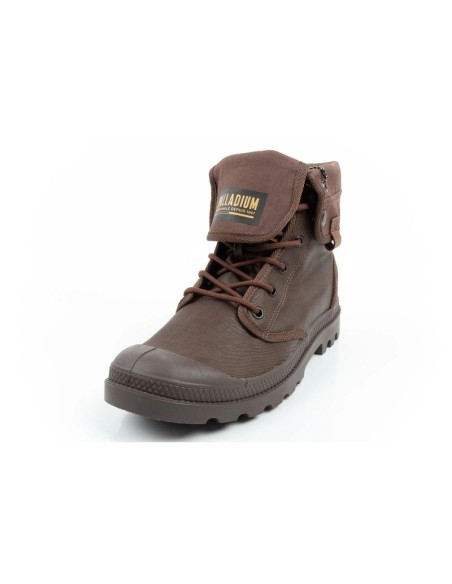 Palladium Men's Baggy Coated High Top Sneakers Fashionable Dark Brown