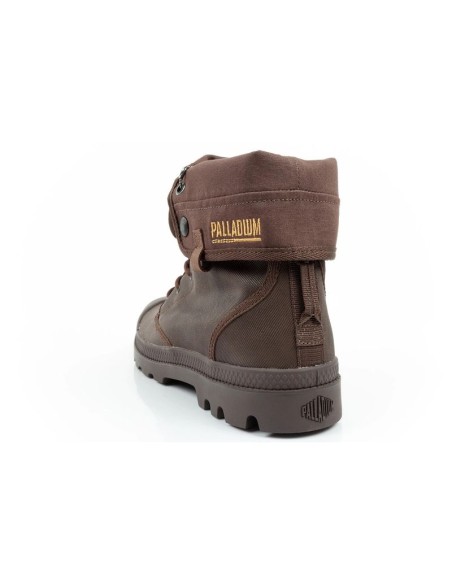 Palladium Men's Baggy Coated High Top Sneakers Fashionable Dark Brown