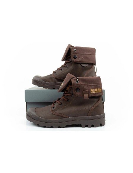 Palladium Men's Baggy Coated High Top Sneakers Fashionable Dark Brown