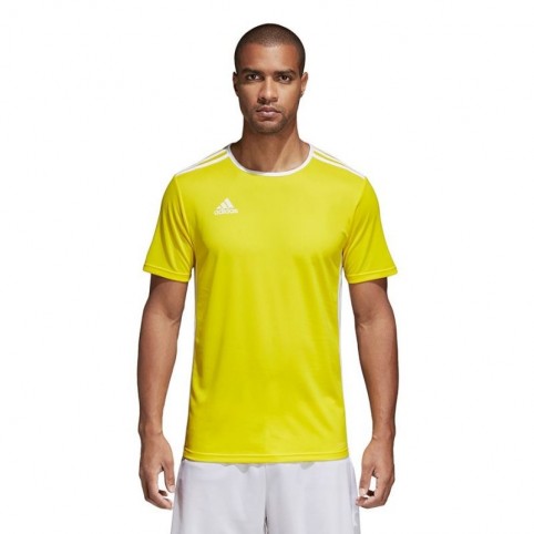 Adidas Entrada 18 Αθλητικό Ανδρικό T-shirt Κίτρινο με Λογότυπο CD8390