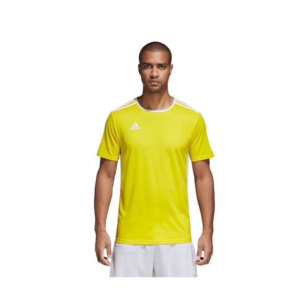 Adidas Entrada 18 Αθλητικό Ανδρικό T-shirt Κίτρινο με Λογότυπο CD8390