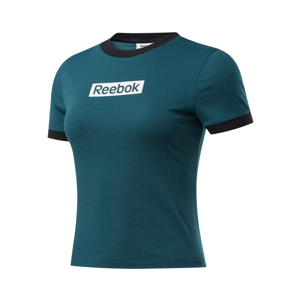 Reebok Training Essentials Linear Logo Γυναικείο Αθλητικό T-shirt Μαύρο FK6681
