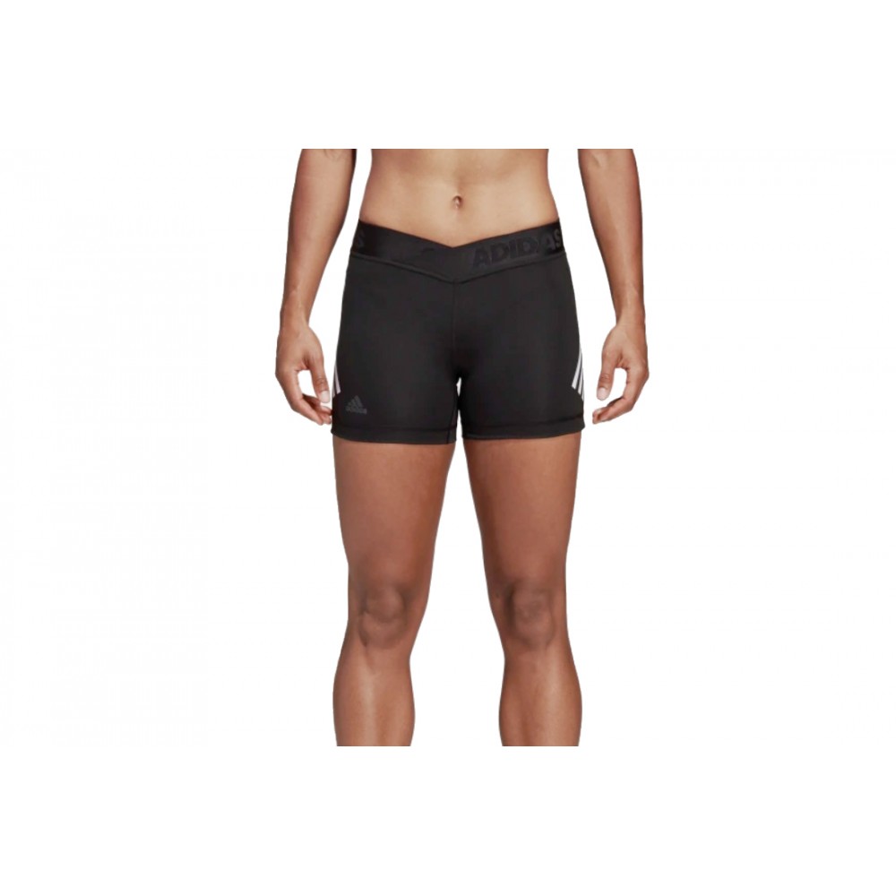 Adidas AlphaSkin Sport 3 Stripe Training Γυναικείο Κολάν-Σορτς Μαύρο DQ3553