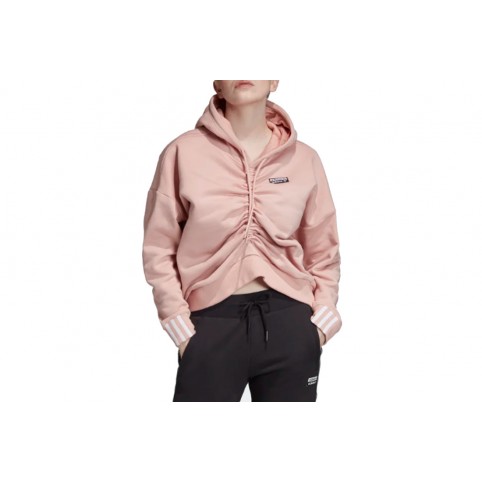 Adidas Ruched Γυναικείο Φούτερ με Κουκούλα Ροζ EC0782