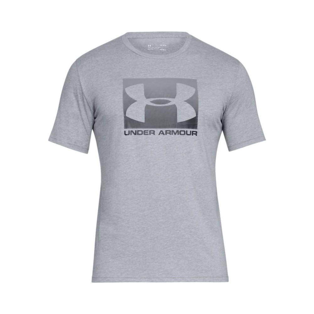 Under Armour Boxed Sportstyle Αθλητικό Ανδρικό T-shirt Γκρι με Λογότυπο 1329581-035