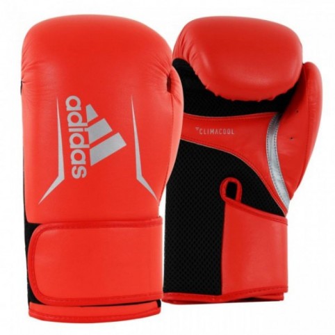 Adidas Speed 100 ADISBG100 Γάντια Πυγμαχίας από Συνθετικό Δέρμα για Αγώνα Μαύρα/Κόκκινα