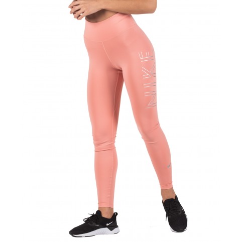 Nike Dri-Fit Running Γυναικείο Μακρύ Κολάν Ψηλόμεσο Ροζ BV4767-606