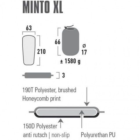 Self-Inflating Mat High Peak Minto XL 210x63x3 41117