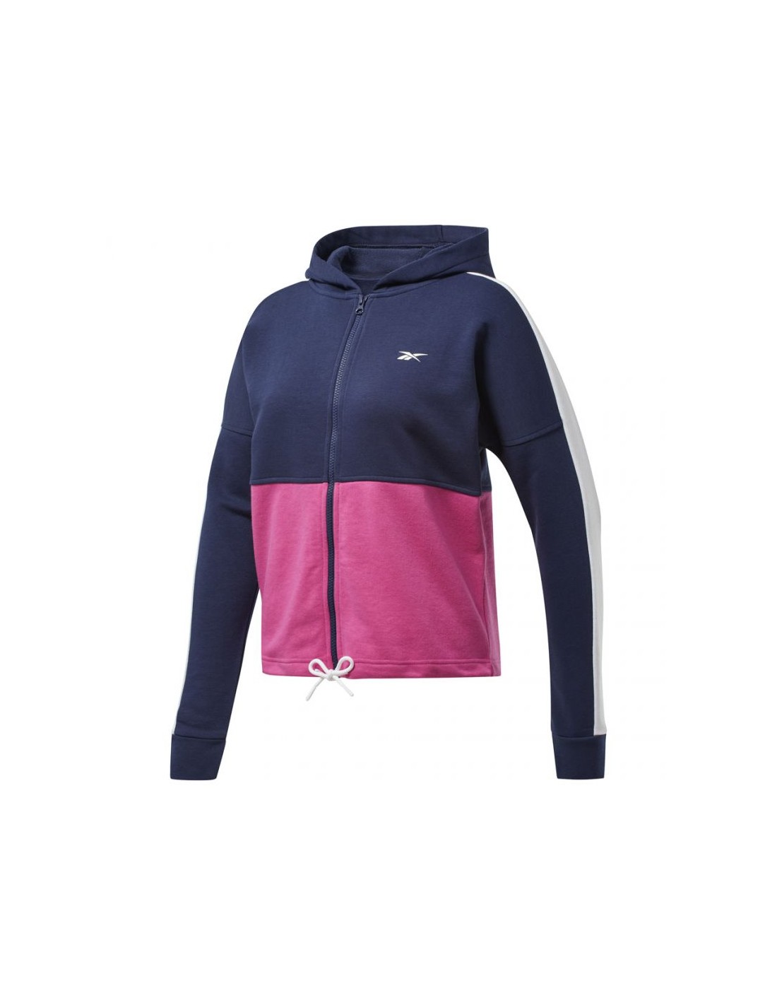 Reebok Training Essentials Γυναικεία Ζακέτα Φούτερ με Κουκούλα Μπλε FU2205