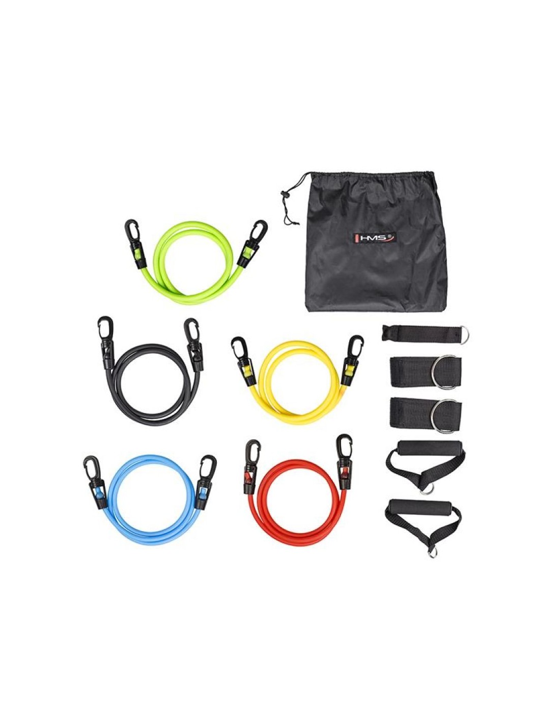 HMS HMS TX30 Σωληνωτά Λάστιχα Γυμναστικής με Λαβές Σετ 5τμχ Πολύχρωμα