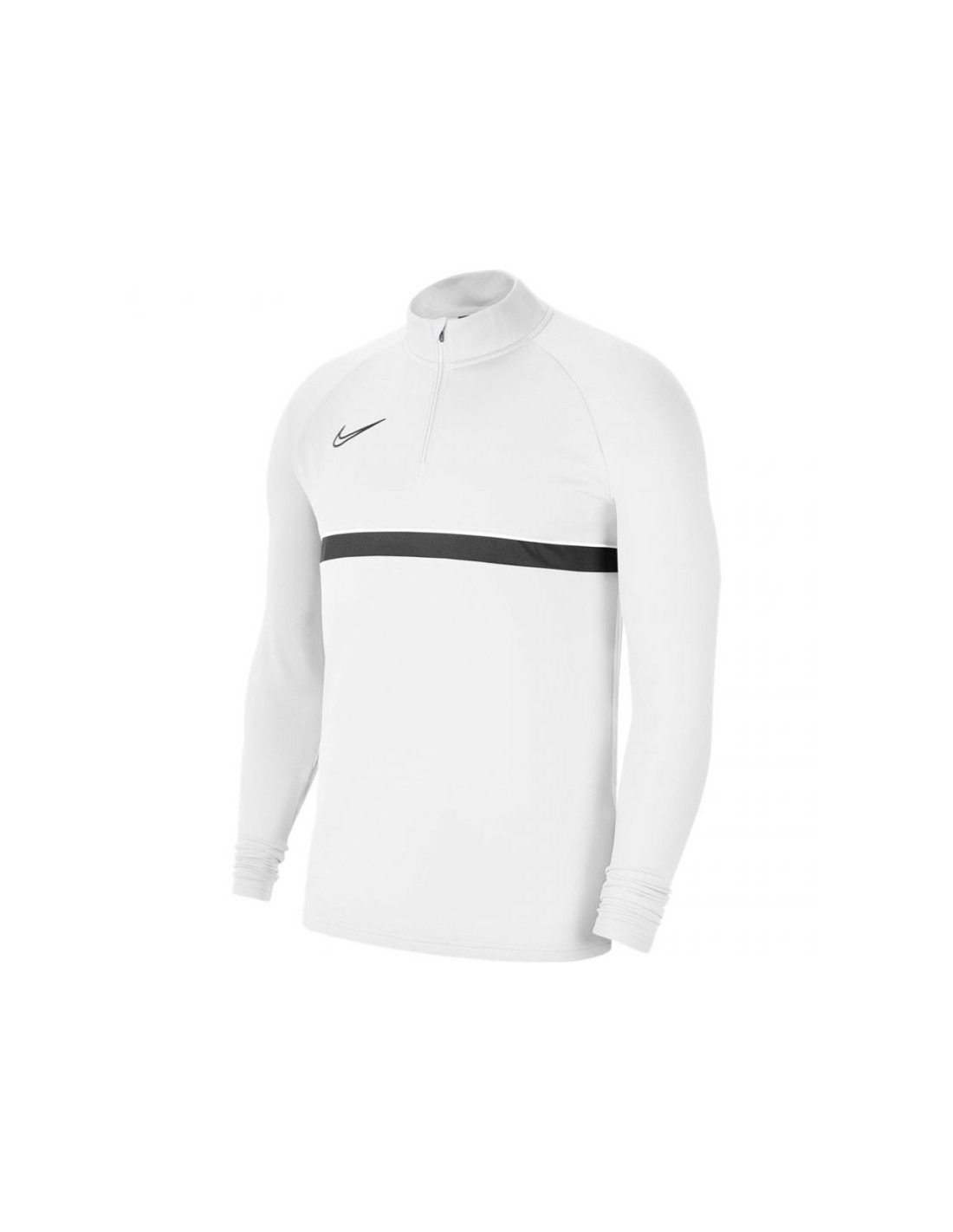 Nike Academy Soccer Drill Ανδρική Μπλούζα Dri-Fit με Φερμουάρ Μακρυμάνικη Λευκή CW6110-100