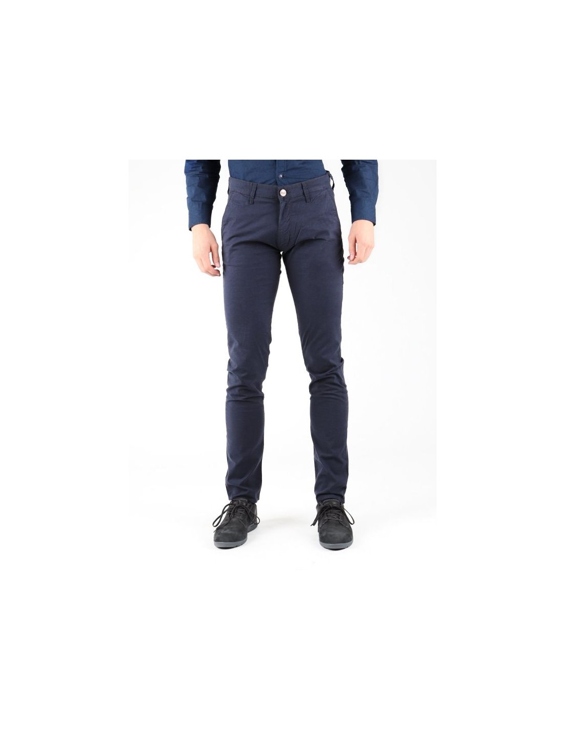 Wrangler Larston Ανδρικό Παντελόνι Chino σε Tapered Γραμμή Navy Μπλε W18SGJ114