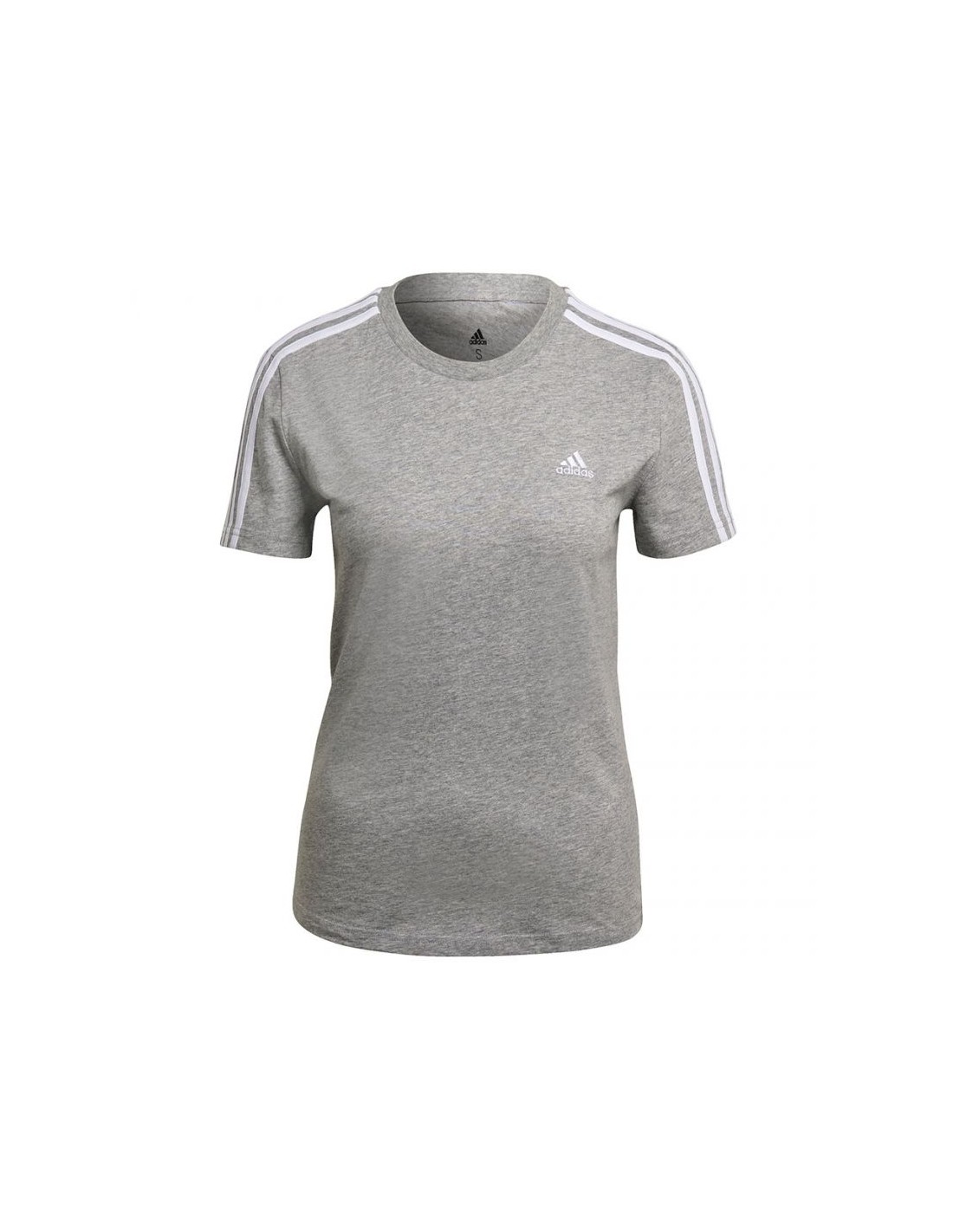ADIDAS PERFORMANCE Adidas Essentials Slim 3-Stripes Γυναικείο Αθλητικό T-shirt Γκρι GL0785