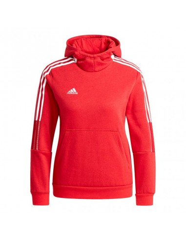 Adidas Fleece Παιδικό Φούτερ με Κουκούλα και Τσέπες Κόκκινο Tiro 21 GM7338