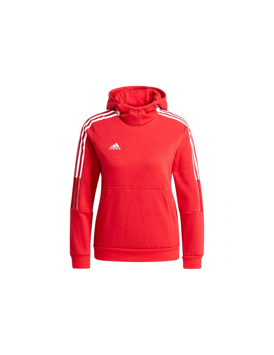Adidas Fleece Παιδικό Φούτερ με Κουκούλα και Τσέπες Κόκκινο Tiro 21 GM7338