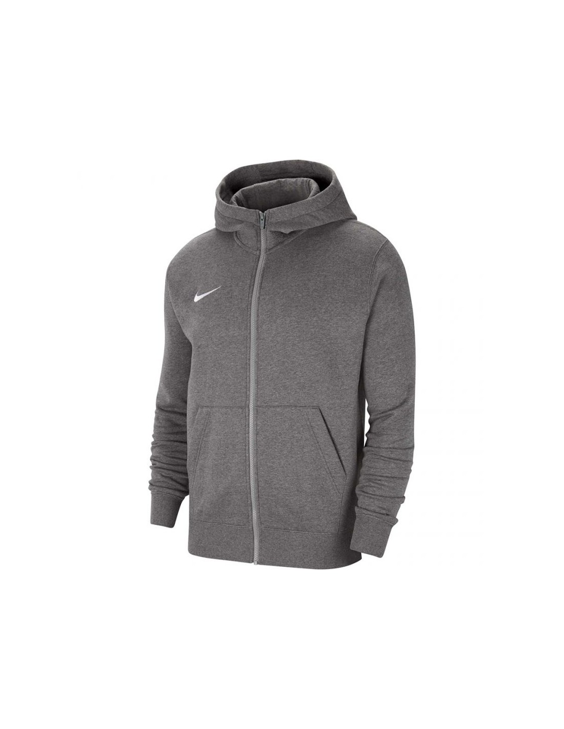 Nike Αθλητική Παιδική Ζακέτα Φούτερ Fleece με Κουκούλα Γκρι Park 20 CW6891-071