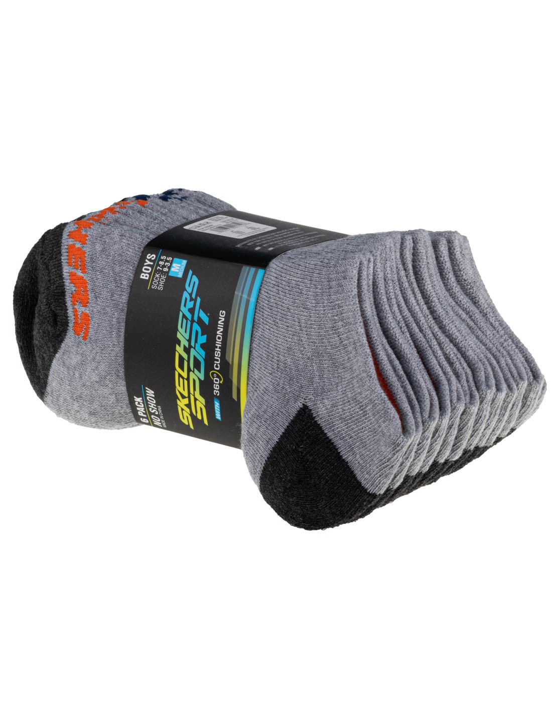 Skechers Αθλητικά Παιδικά Σοσόνια Γκρι 6 Ζευγάρια S108264-GRY