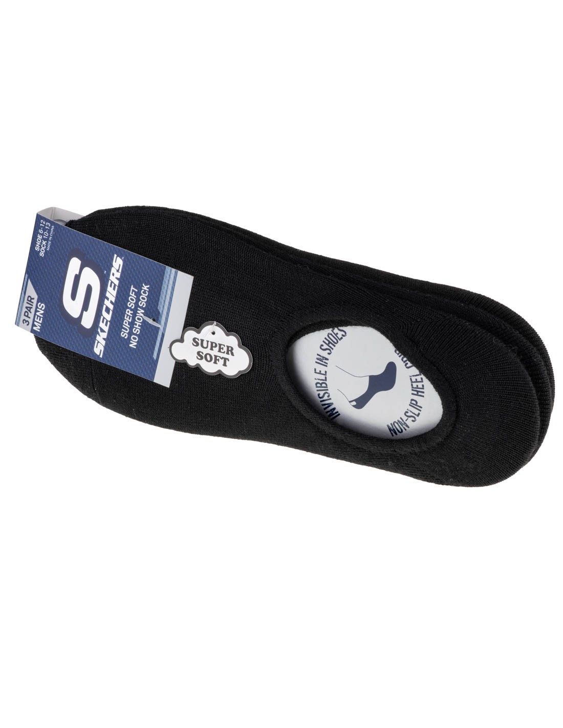 Skechers S112219 Ανδρικές Μονόχρωμες Κάλτσες Μαύρες 3Pack