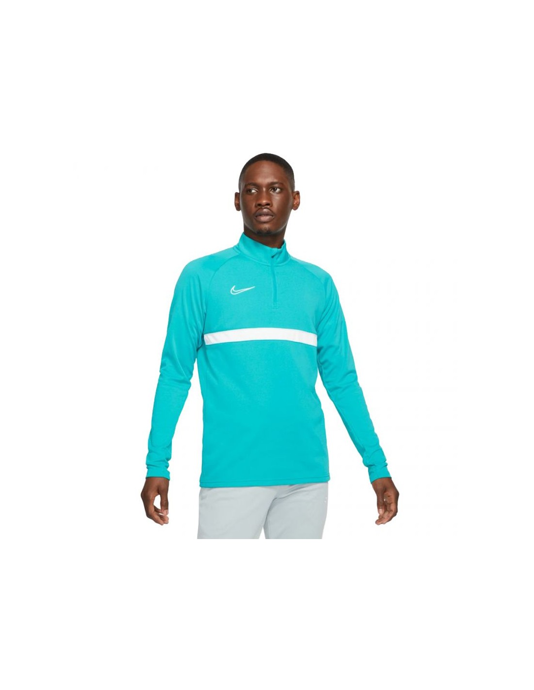 Nike Drill Ανδρική Μπλούζα με Φερμουάρ Μακρυμάνικη Τιρκ