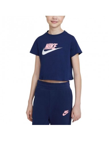 Nike Sportswear Big Kids' Cropped Jr DA6925 492 Μπλουζάκι για μεγάλα παιδιά