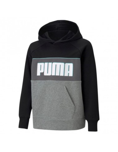 Puma Παιδικό Φούτερ με Κουκούλα και Τσέπες Μαύρο Alpha 585892-01