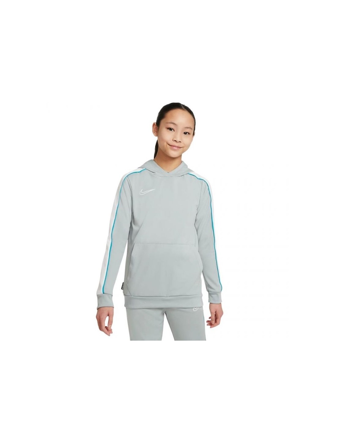 Nike Παιδικό Φούτερ με Κουκούλα και Τσέπες Γαλάζιο Dri-FIT Academy CZ0970-019