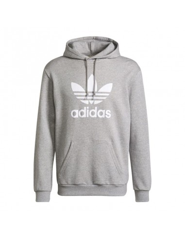 Adidas Adicolor Classics Trefoil Ανδρικό Φούτερ με Κουκούλα και Τσέπες Fleece Heather Grey H06669