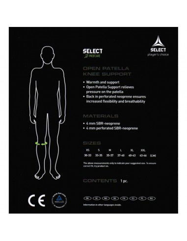 Selector knee protector with opening 6201