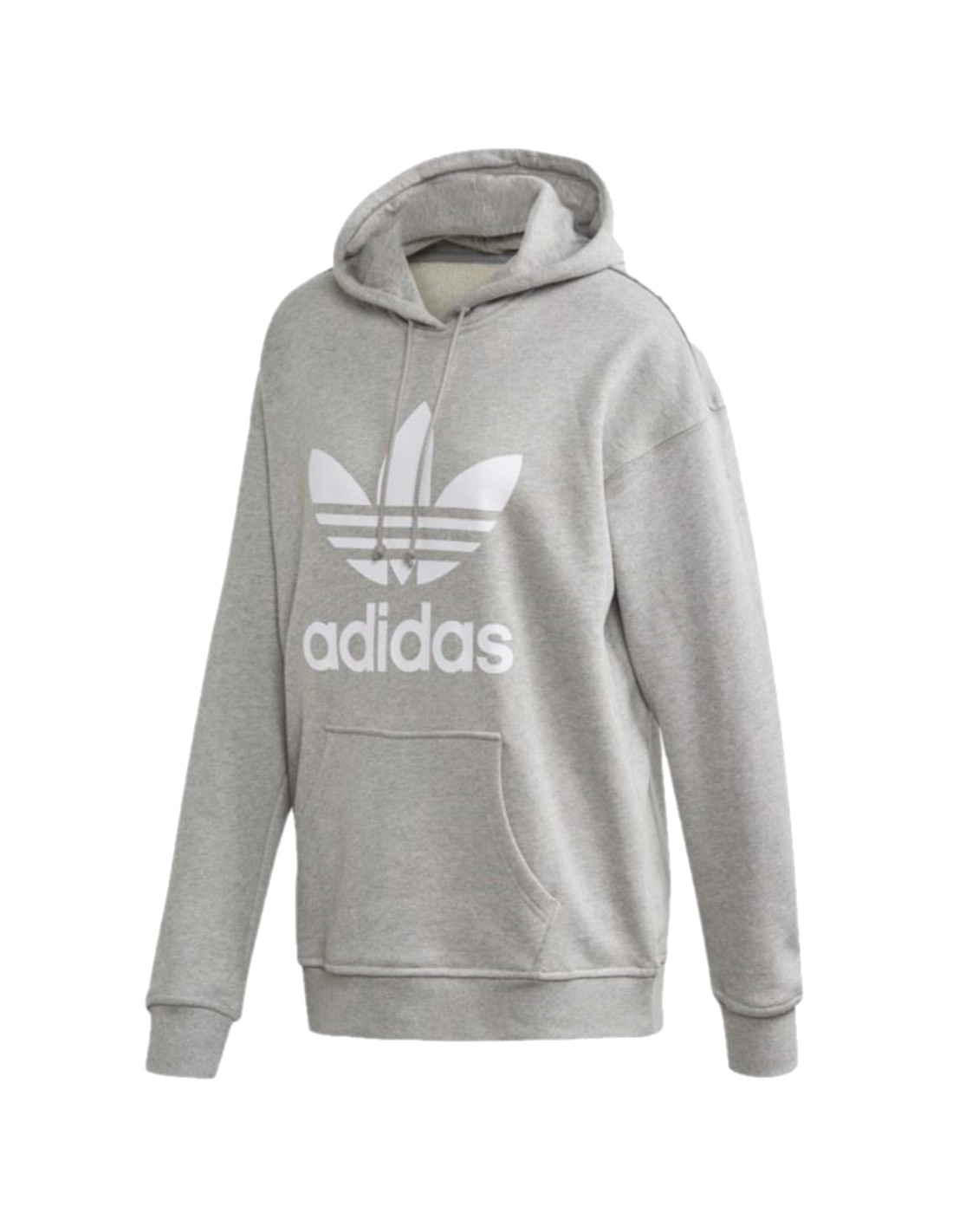 Adidas Originals Adidas Trefoil Μακρύ Γυναικείο Φούτερ με Κουκούλα Γκρι FM3304