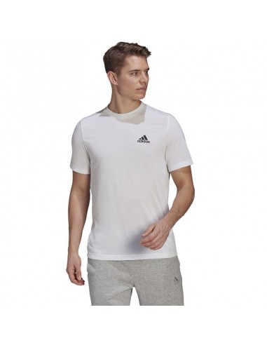 Adidas Aeroready Designed 2 Move Feelready Ανδρικό T-shirt Λευκό με Λογότυπο GT5558