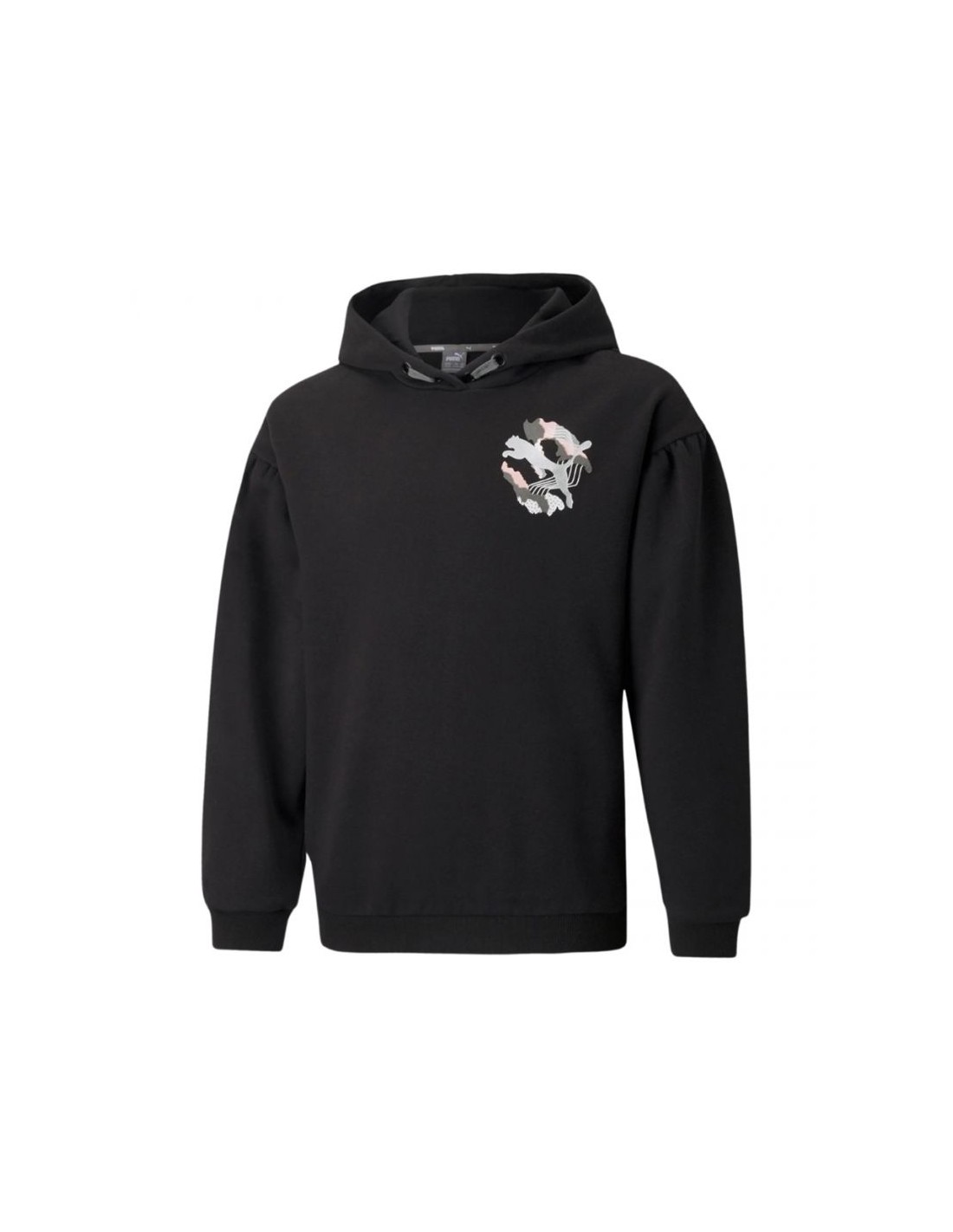 Puma Fleece Παιδικό Φούτερ με Κουκούλα Μαύρο Alpha 589232-01