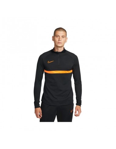 Nike Football Academy Drill Ανδρική Μπλούζα Dri-Fit με Φερμουάρ Μακρυμάνικη Black / Total Orange CW6110-017