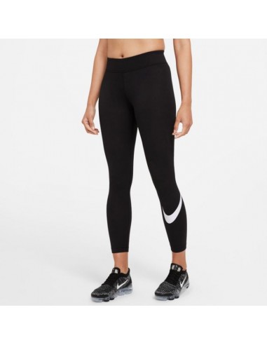 Nike Essential Mid-Rise Swoosh Γυναικείο Μακρύ Κολάν Μαύρο CZ8530-010