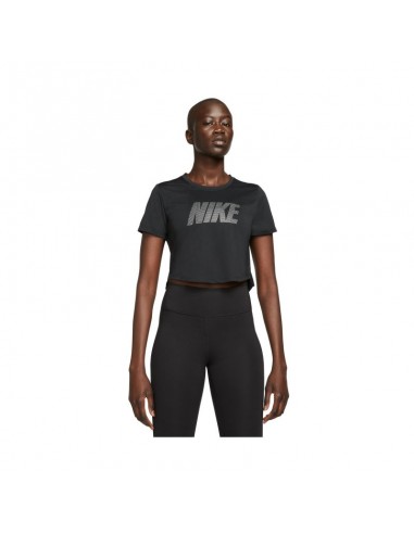 Nike One Γυναικείο Αθλητικό Crop Top Κοντομάνικο Dri-Fit Μαύρο Μαύρο DD5019-010