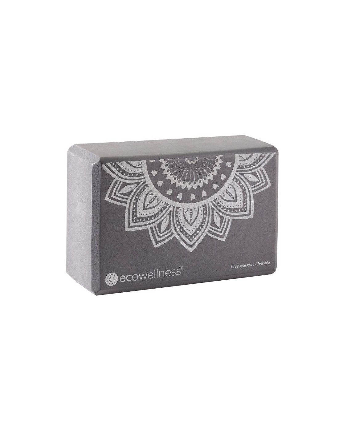 EcoWellness Ecowellness Yoga Block QB022 Yoga Τουβλάκι Γκρι 22x7.5x15cm
